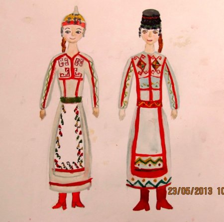 Раскраска "народные костюмы"