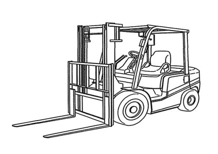 Вилочный погрузчик вид спереди вектор