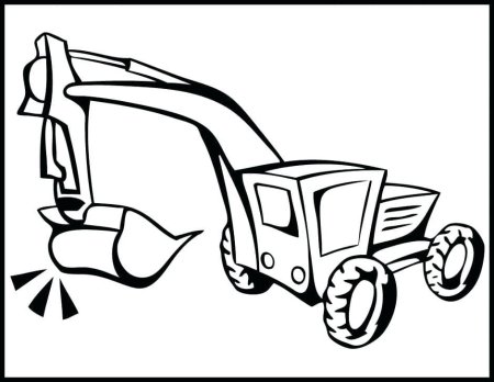 Экскаватор раскраска для детей 2-3 лет