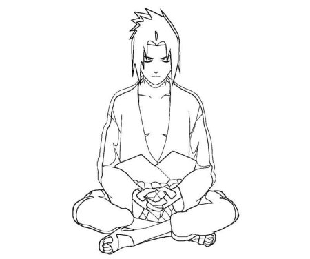 Саске раскраска в полный рост