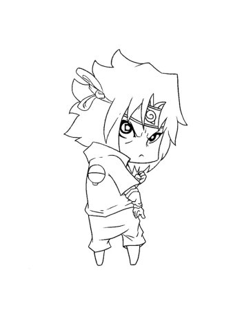 Раскраска Наруто Чиби