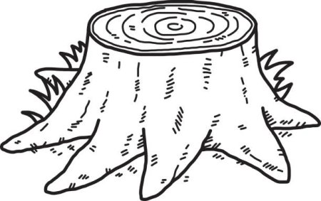 Пень раскраска для детей