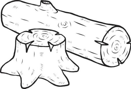 Пень раскраска