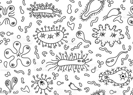 Микробы для раскрашивания детям