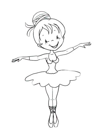 Балерина раскраска для детей