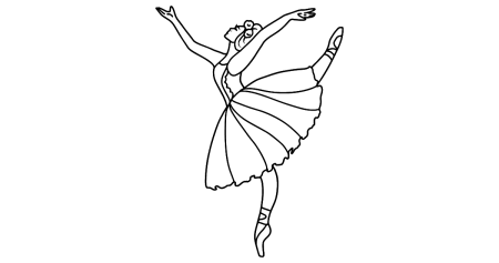 Балерина раскраска для детей