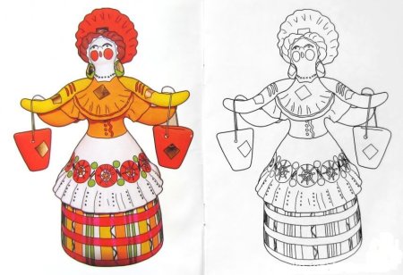 Вятская Кировская Матрешка раскраска