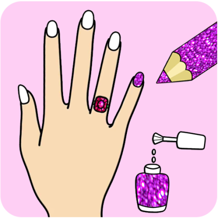 Раскраска рука с ногтями