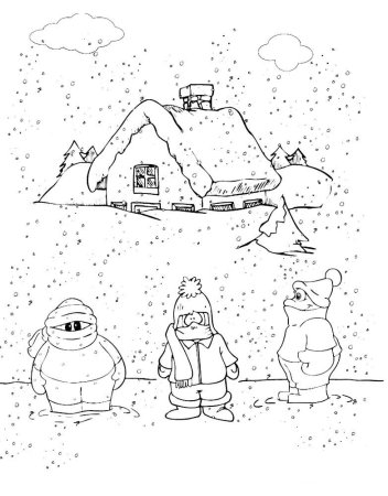 Снегопад раскраска