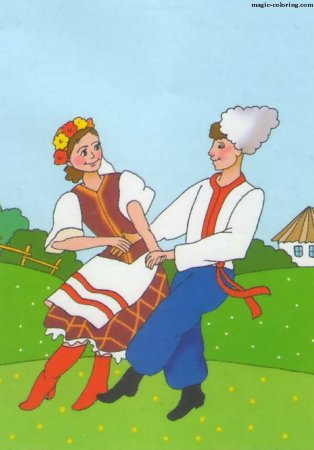 Народные танцы раскраска