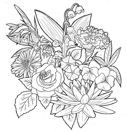 Букет ЦВЕТОВN раскраска