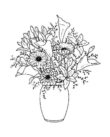 Букет цветов расскраск