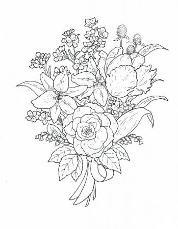 Букет цветов раскраска для детей
