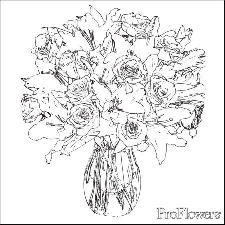 Букет раскраска
