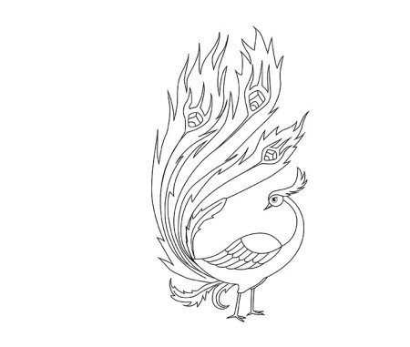Нарисовать перо Жар птицы