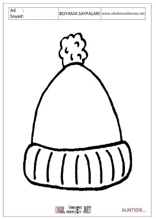 Раскраска шапочка для детей