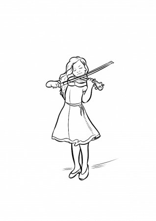 Раскраска скрипачка