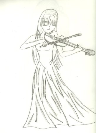 Раскраска скрипачка девочка