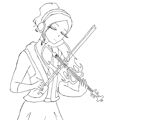 Раскраска девочка со скрипкой