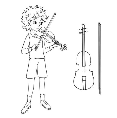 Игра на скрипке раскраска
