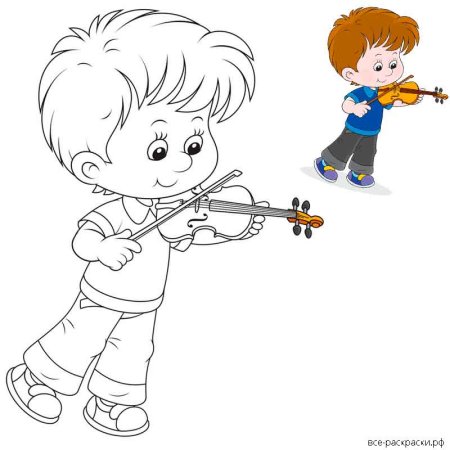 Playing the Violin раскраска
