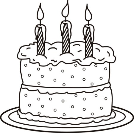 Раскраска торт на день рождения