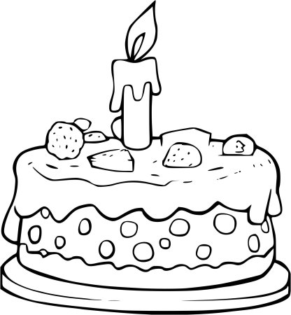 Торт картинка для детей раскраска