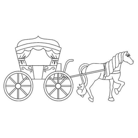 Раскраска карета с лошадью