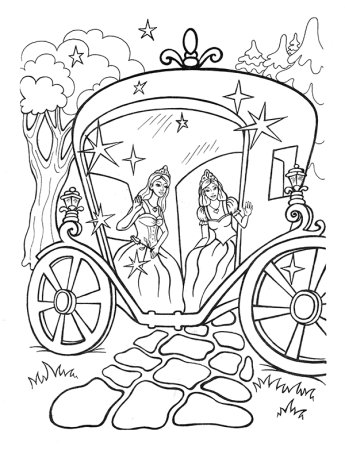 Карета раскраска для детей