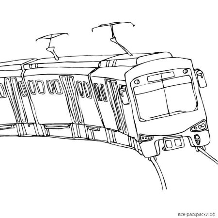 Трамвай раскраска для детей
