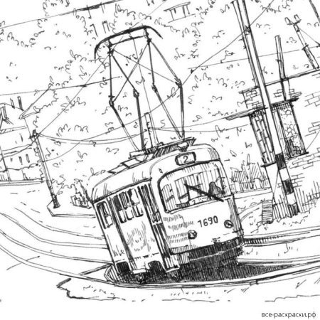 Детские раскраски трамвай