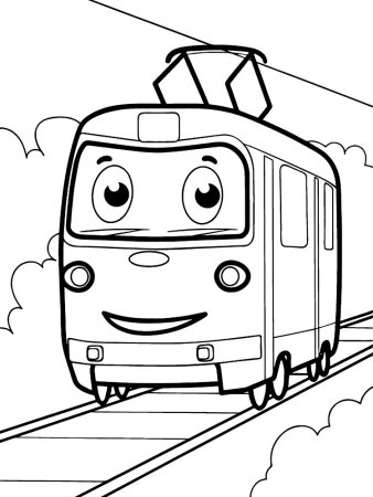 Распечатка трамвай сбоку