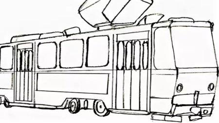Трамвай раскраска для малышей