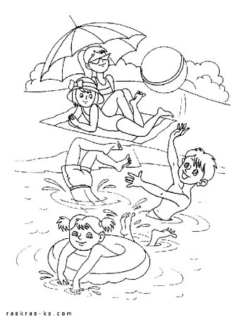 Плавание раскраска для детей