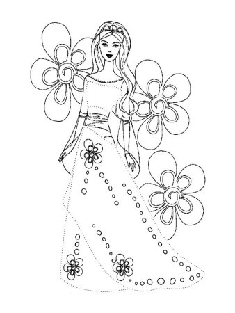 Раскраски для распечатки для девочек Барби