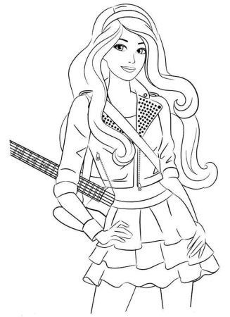 Разукрашка для девочек Барби