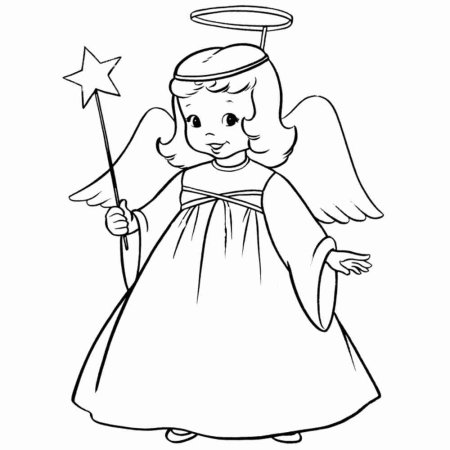 Рисунок ангел для раскрашивания