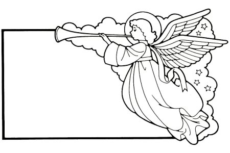Ангел раскраска для детей