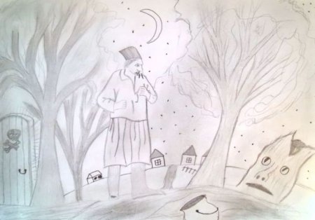 Рисунок Гоголя Гоголя Гоголя Заколдованное место