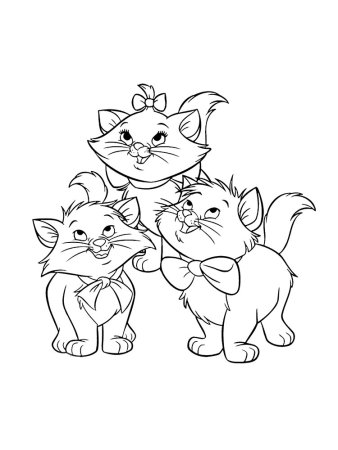 Кошки. Раскраска