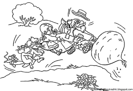 Персонажи сказки Репка раскраски для детей