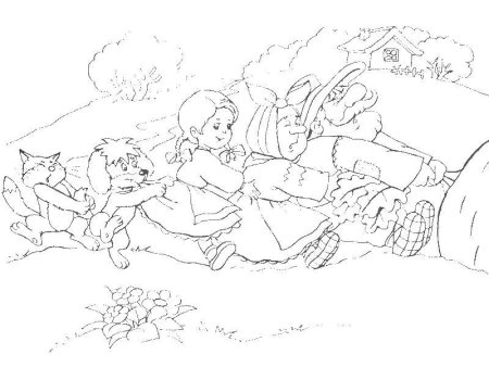 Герои сказки Репка раскраска