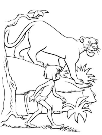 Киплинг Маугли раскраска