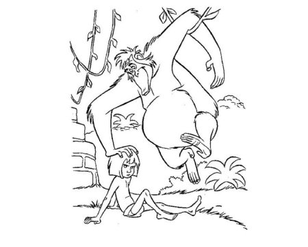 Киплинг Маугли раскраска