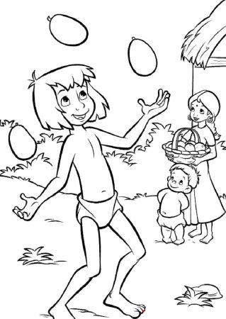 Братья Маугли раскраска