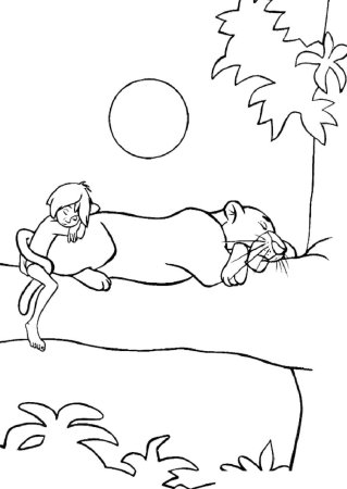 Киплинг Маугли раскраска