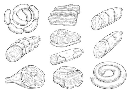 Раскраска колбасные изделия