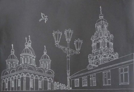 Кремль Астрахань рисунок