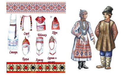 Мордовский национальный костюм нарисовать