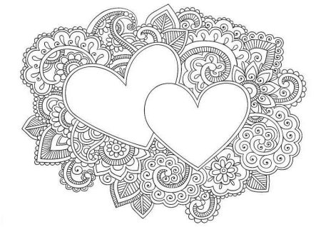 Раскраски антистресс сердце